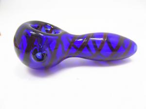 China GRAV blue 4 Lab hand pipe spoon pipes Pyrex Glass Water Pipes  14  joint Fancy glass oil rigs hand blowing glass bongs on sale