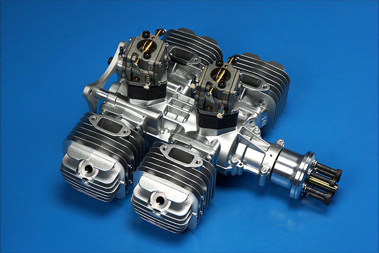 DLE222 Model Airplane Gasoline Engine Four Cylinder Two Stroke Side Exhaust Natural Air-cooled Hand Starting 222CC Displacement