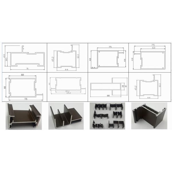 Various Color Powder Coating Aluminum Extrusion Profiles Window and Door Tanzania