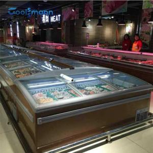 China Custom Combination Supermarket Island Freezer 2.008m Length Sliding Glass Door Cabinet on sale