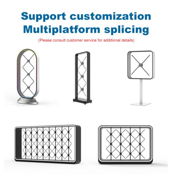 Splice Function 1800 Brightness LED Fan 3D Hologram Projector for Wall Display