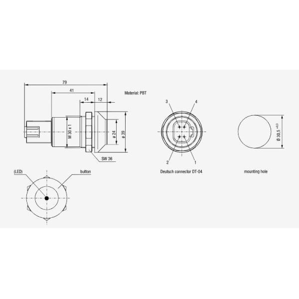 Waterproof 0.5A Lawn Mower Pto Switch Micro Momentary Switch