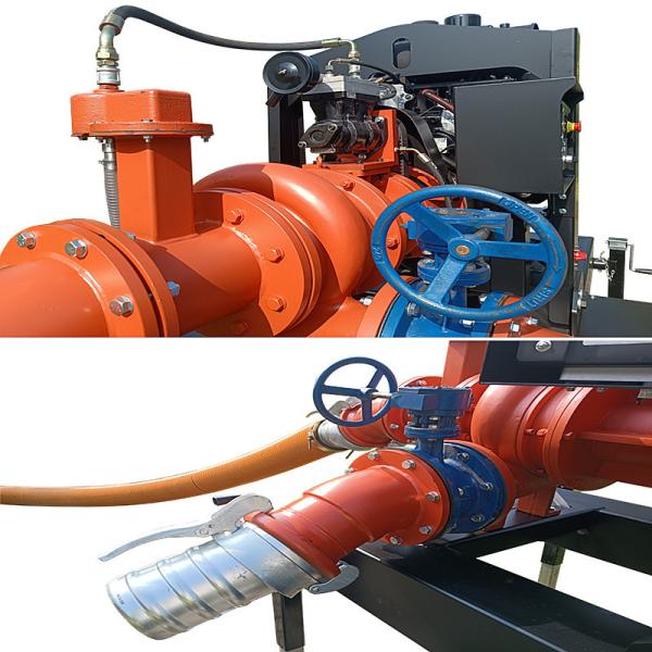 Mobile Water Pump Easy To Move Dry Priming Pump 6 Inches Diesel Water Pumps For Irrigation