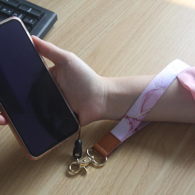 PU Leather Phone Case Lanyard Strap Custom Logo 20mmx85mm