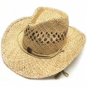 Buy cheap Summer Unisex Woven Straw Cowboy Hats With Fedora Band Outdoor Protecting product