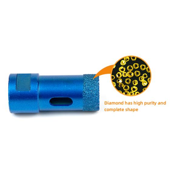 Blue 15mm Vacuum Brazed Diamond Core Bits Durable Anti Corrosion