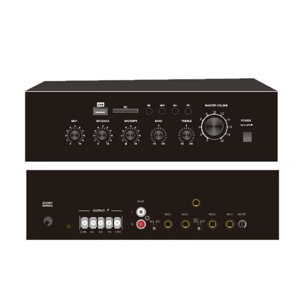 35W FM/Bluetooth/MP3 Class AB Table-top Small Amplifier 3 MIC Two-channel Amplifier