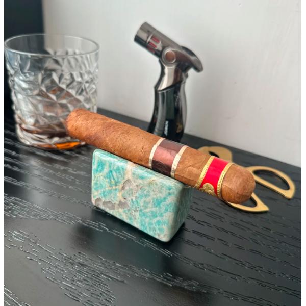 Green Marble Cigar Rest Portable Customized For Office Decoration