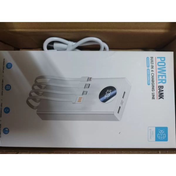 Fast Charging Wired Power Bank 20000mAh Digital Display Micro USB DC Portable Charger