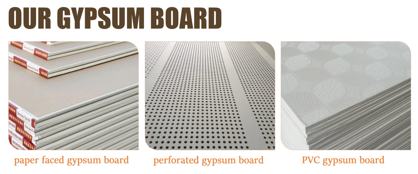 Paper Faced Plasterboard Paper Faced Gypsum Board 1220x2440mm Plaster Drywall Board Drywall for Office