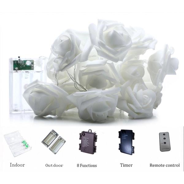 Outdoor ROSE flower LED Fairy String Lights Christmas Party Wedding Holiday Decoration light