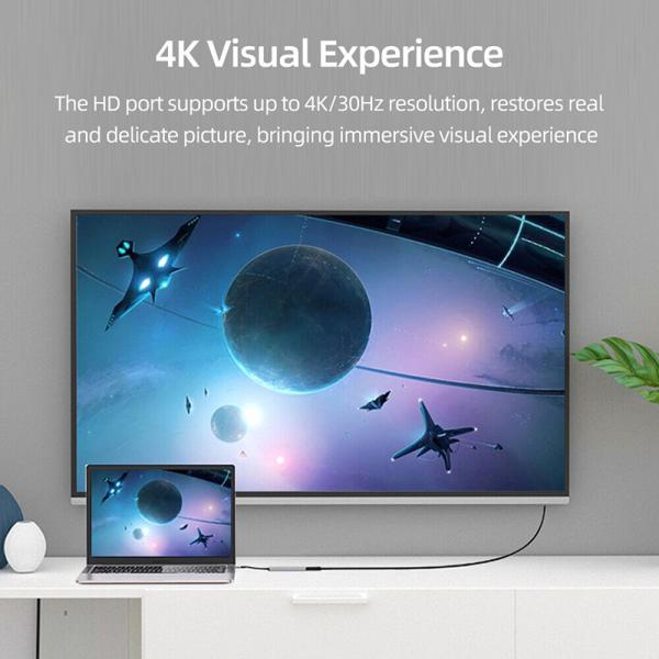 Customized 6-In-1 USB C Type-C Hub To 4K HDMI and USB 3.0 for Macbook OEM/ODM