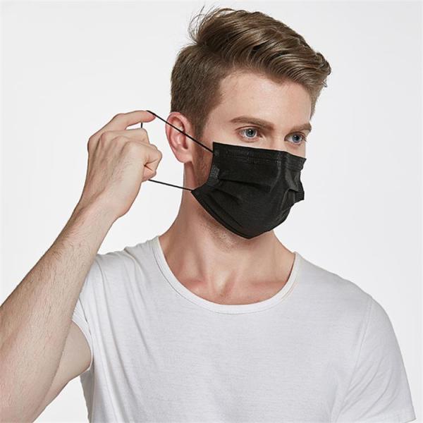 S&J Protective Nonwoven Disposable Black Face Mask Surgical Respirator 4-ply Fully Colored Premium Quality ASTM LEVEL3 TYPE IIR