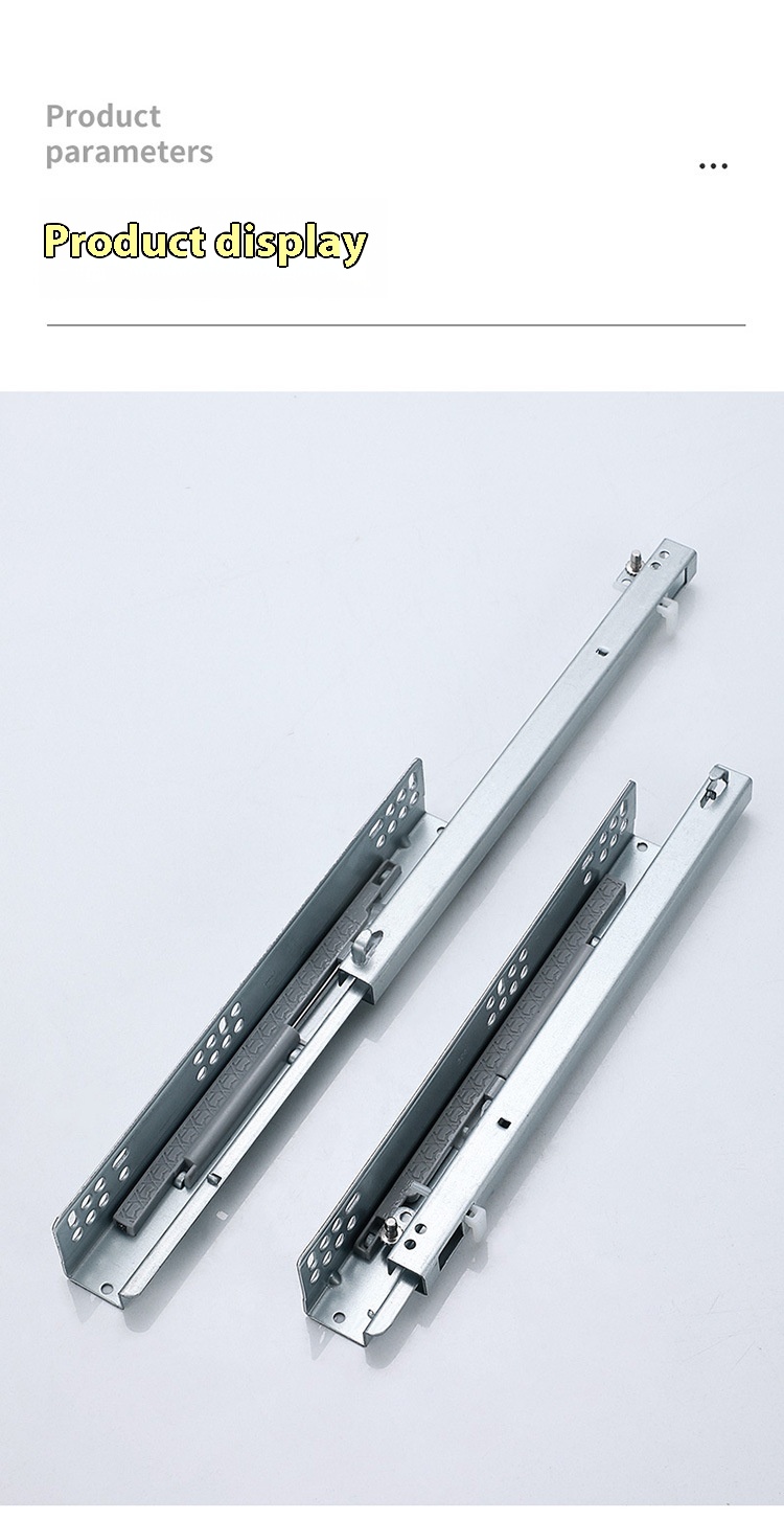 Modern Two-Section Silent Buffer Slide Drawer Soft Closing Iron Bottom Thickened Hidden Rail Bounce Support 10inch Living Room