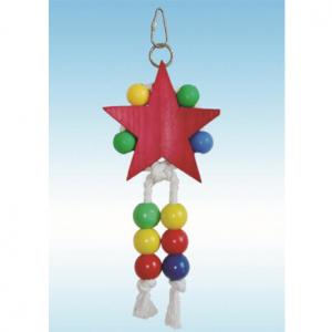 Buy cheap natural pine wooden bird toys 11 inches starry hanging for lovebirds senegal product