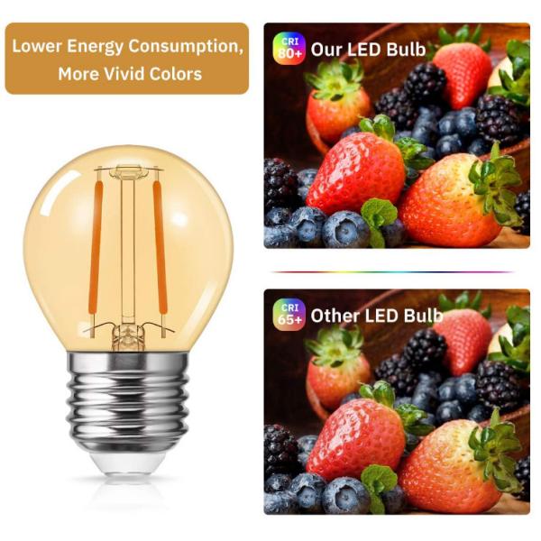 A45 LED Filament Bulb G45 Vintage Amber Light Bulbs For Party Decorative 2200k