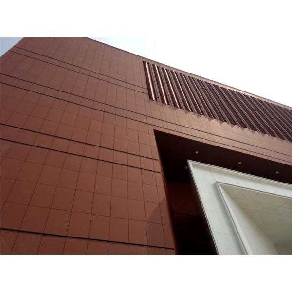 Terracotta Ceramic Ventilated Facade , 8000N Strength Clay Soundproof Wall Panels