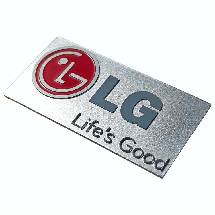 Custom Painted Cast Aluminum Nameplate With Silver Sand Blasted Background