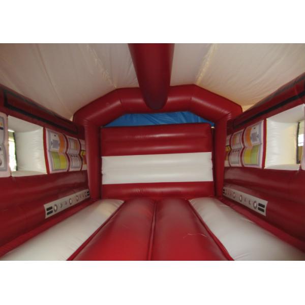 Firetruck Commercial Bounce House Quadruple Stitching , Inflatable Jumping Castle 5 X 6m