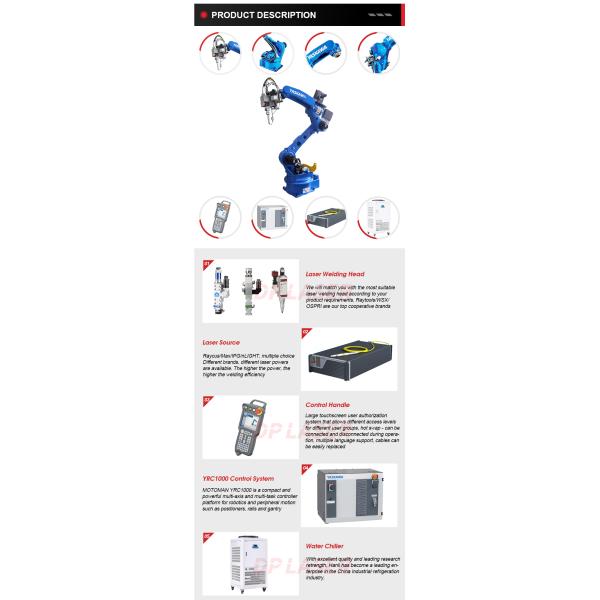 Yaskawa Automatic 6 Axis Robot Laser Arm Stainless Steel Auto Parts Fiber Laser Welding Machine