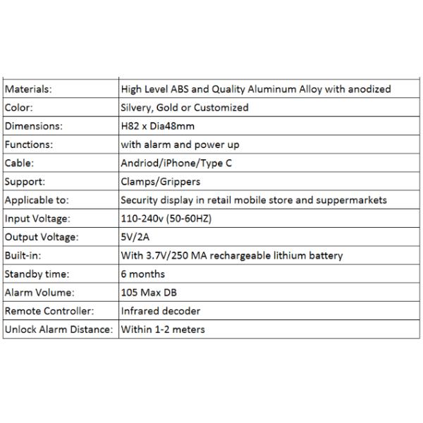 New design mobile phone anti theft display stand burglar alarm for anti theft