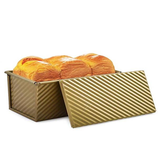RK Bakeware China Foodservice NSF 380g Aluminum Pullman Loaf Pan With Cover Bread Pan Bread Toast Mold Loaf Pan