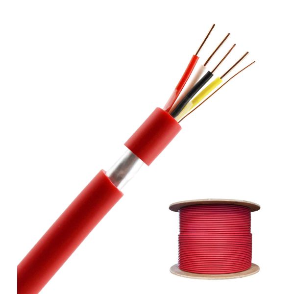 Shielded Fire Alarm Cable 2 Cores Copper Conductor 1.5mm 2.5mm Fire Resistance Cable