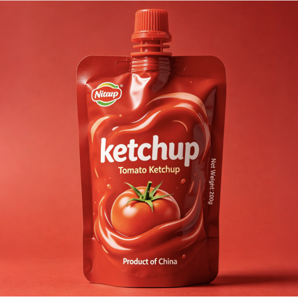 Ketchup Packet | Custom Printed Single-Use Condiment Sachet with Easy-Tear Notch for Restaurants, Hotels & Fast Food Chains