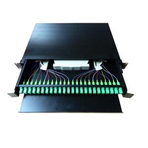 Buy cheap 1U 19 Inch Fiber Optic Patch Panel 24 Port Cold Rolled Steel Material product