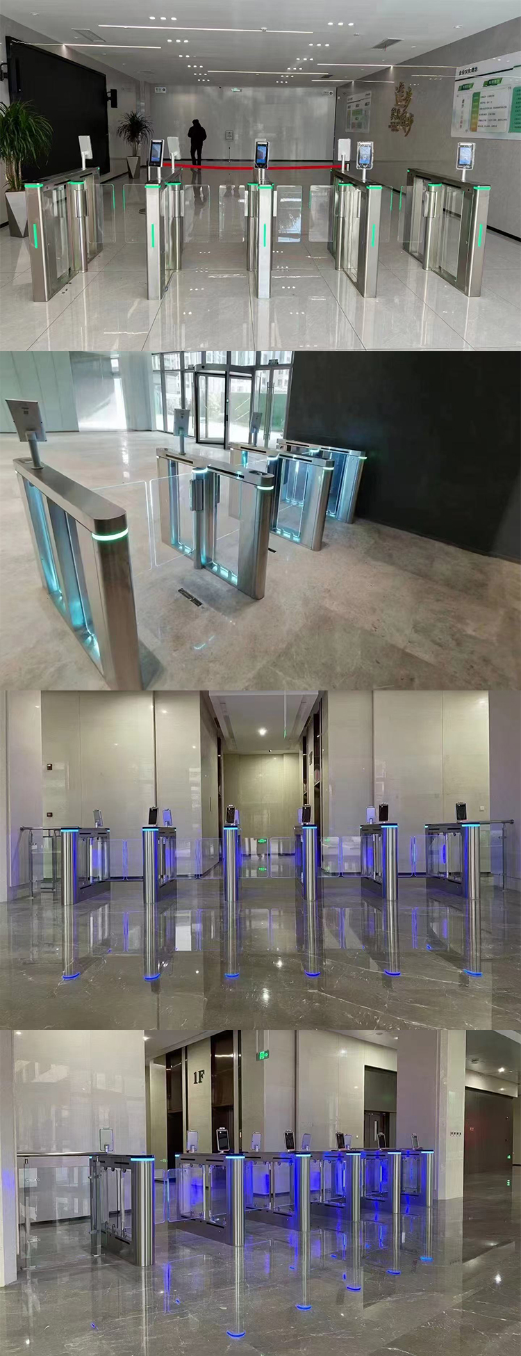 Automatic Revolving Pedestrian Access Electric Vertical Swing Flap Barrier Turnstile Security Gate