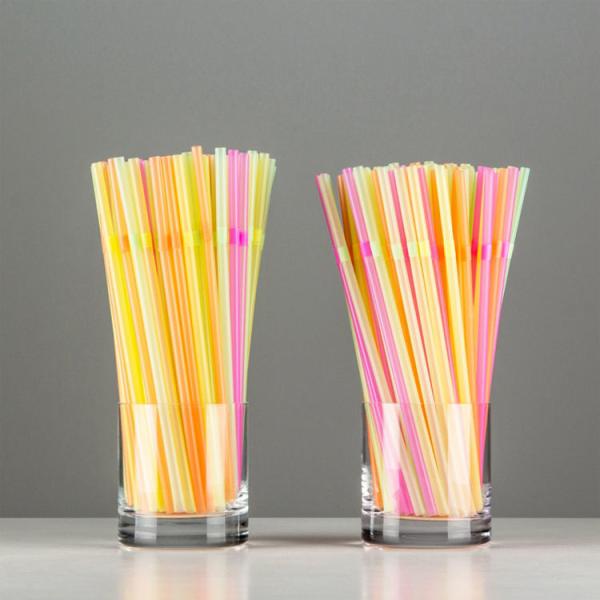 Plastic Spoon Straws Disposable Stocked PLA Biodegradable Spoon Straw For Ice