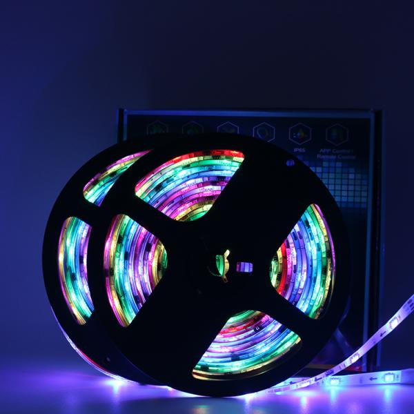 DC12V work with Alexa google assistance App and remote rgb rgbic addressable waterproof programmable wifi smart led light strip