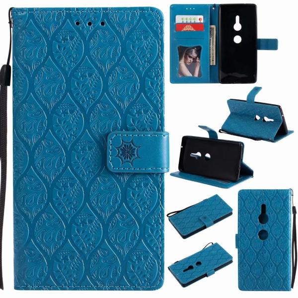 Quality Sony XZ2 Leather Protective Case with Flower Embossed Pattern for sale