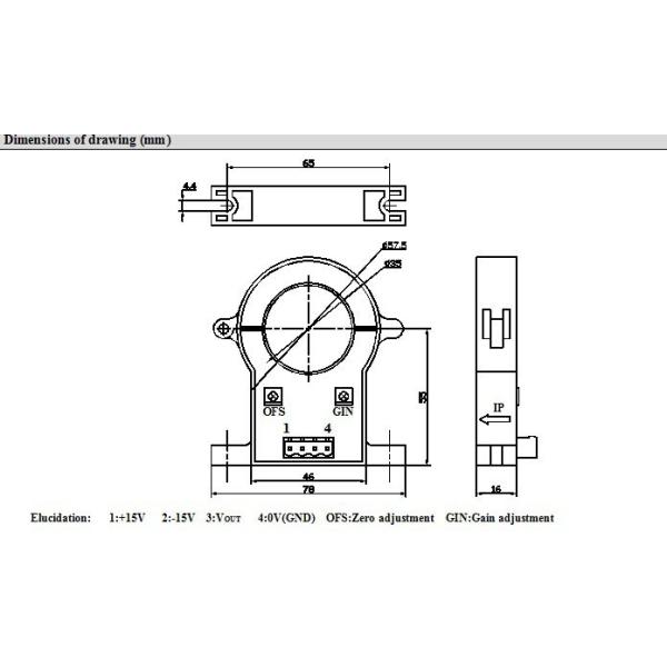 35mm Hole Diameter Hall Effect Linear Current Sensor For Welding Machine
