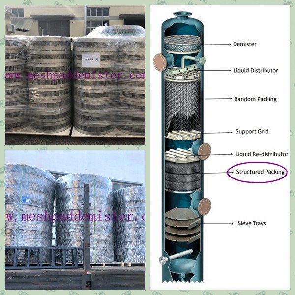 Tower Internal Dia 1100mm Distillation Packing Operation Flexibility 60% - 120% 250y