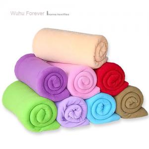 China 100% polyester super soft printed coral fleece fabric for blanket with solid color on sale