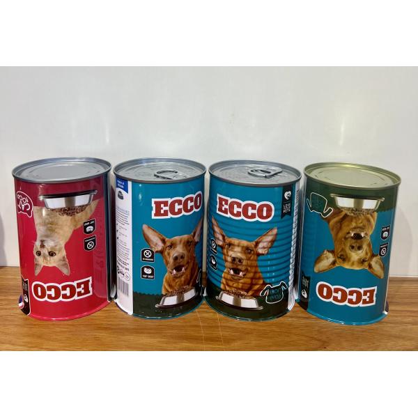 Customizable Metal Tinplate Food Tin Can In Shapes Round Rectangular For Pet Canned Package Printing