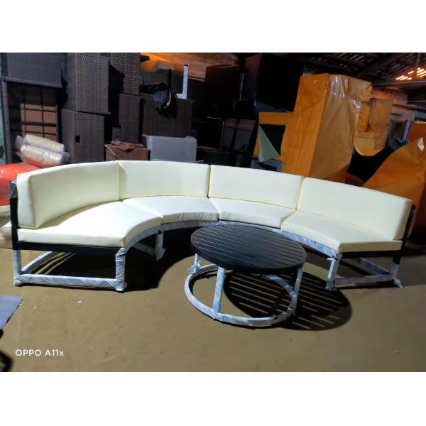 Luxury Outdoor Sofa Courtyard Villa Garden Outdoor Arc-shaped Leisure Combination Aluminum Alloy Waterproof Sunscreen Sofa