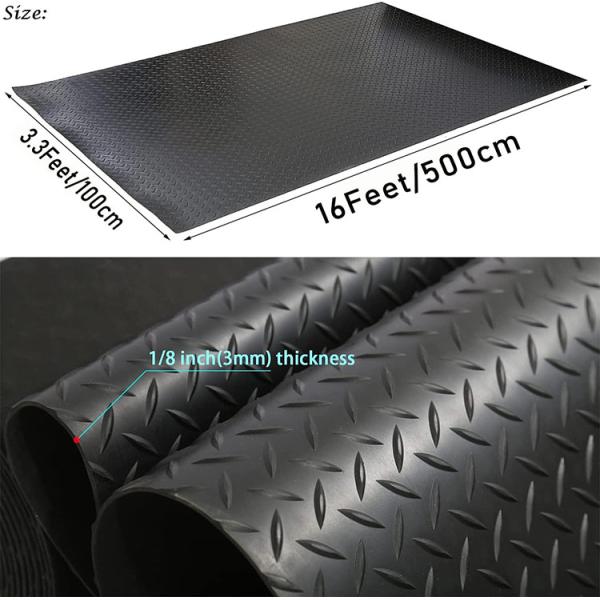 Heavy Duty Willow Leaf Pattern Rubber Flooring Water And Stain Resistant Tread Roll