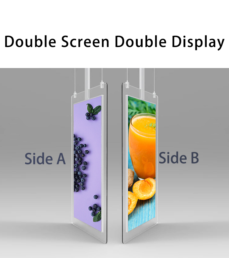 43-Inch Ultra-Thin Double-Sided Transparent LCD Digital Signage Poster Indoor Airport Retail Shopping Wayfinding Elevator 1-Year