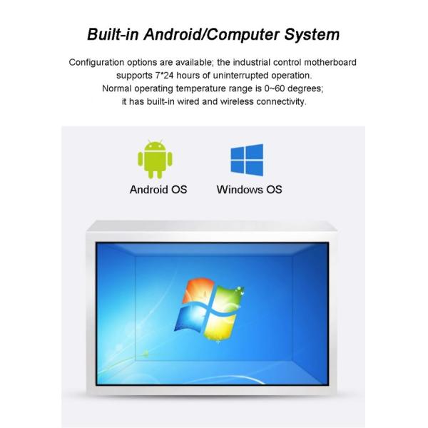 4K Ultra HD Resolution 55-inch Transparent LCD Display Cabinet for Touch Interactive Experience