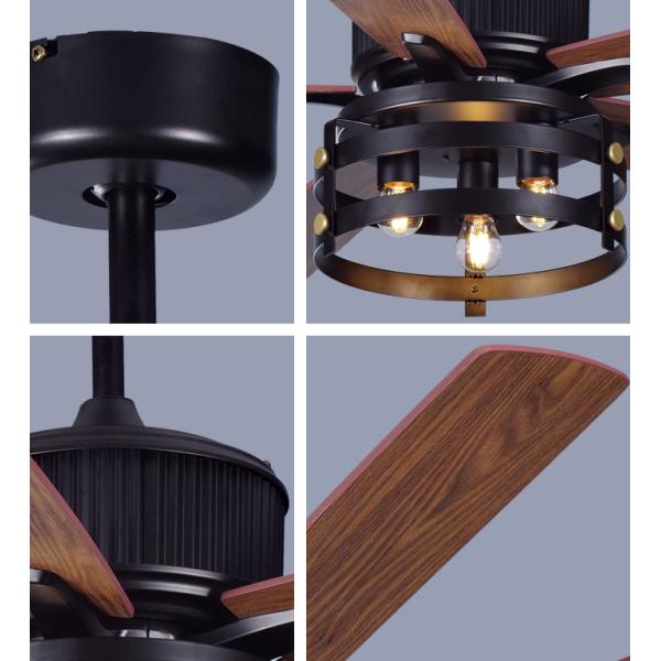 52 Inch Remote Control Fan 5 Blades Direct Current Ceiling Fans