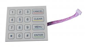 China 16 key flat industrial custom membrane keypads with industrial metal dome PCB on sale