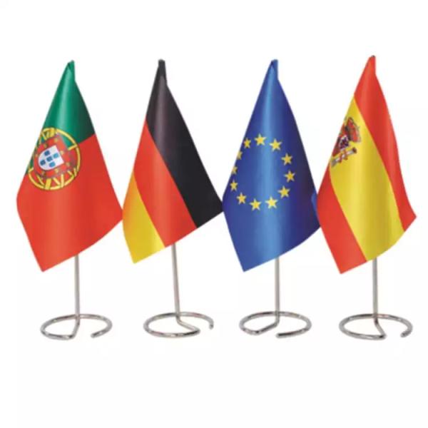 100D Polyester Fabric Custom Desk Flag Office Table Flag With Metal Pole