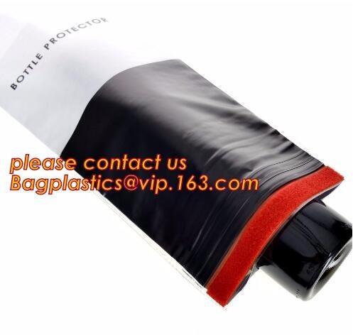 Quality OEM Biodegradable Mailing Bags Zipped Bottom Bottle Wrap Sleeves Air Wine Slip for sale
