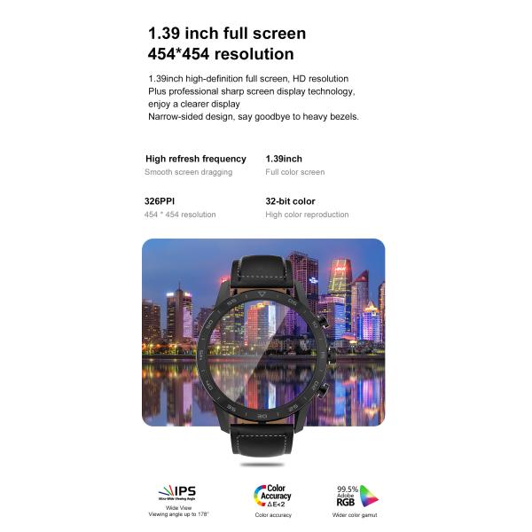 DT70 1.39inch 454x454 HD ECG Heart Rate Smart Watch IP68 Waterproof