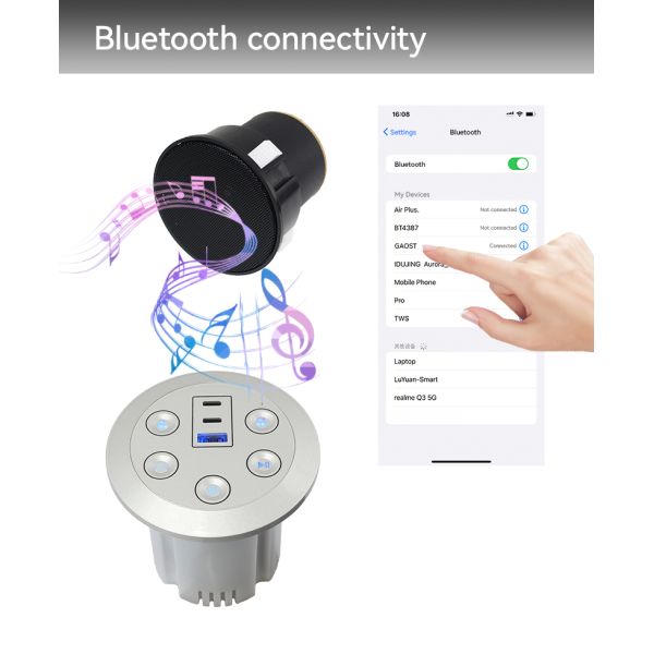Smart Recliner Sofa Bluetooth Audio Speaker with USB Charging and Bluetooth Music Player in ABS Plastic