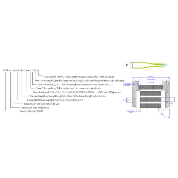 High Temperature, Heat Shrinkable Identification Sleeves Shrink Ratio 2:1 Heat Shrink Identification Tubes