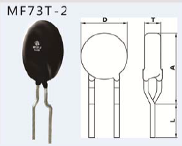 Small Size MF73T NTC Thermistor 120A For Power Conversion 20mm