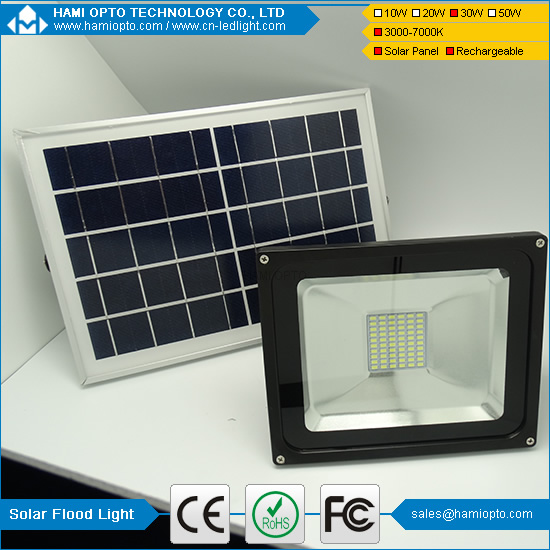 High Llumen IP65 outdoor waterproof 30W solar floodlight with remote control CE and RoHS